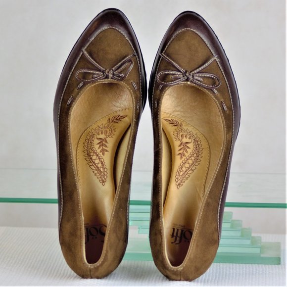 Söft 7M Two-tone Brown Suede Leather Pumps - Picture 11 of 16